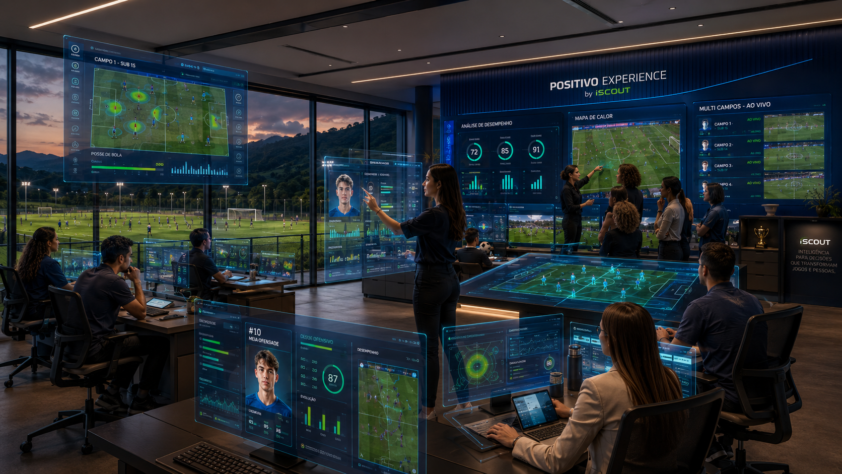 Sala de monitoramento Positivo Experience by iSCOUT
